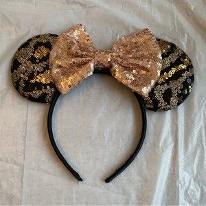 Disney Sequin Leopard Mickey Ears Headband with Bow